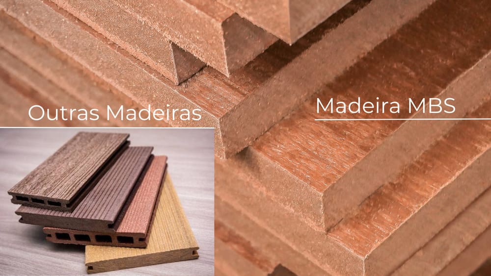 Comparativo entre a madeira plástica MBS e outras madeiras